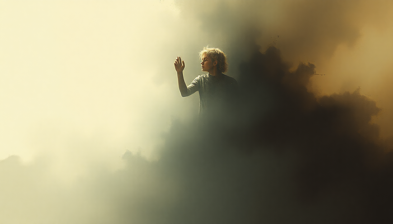 Fan-driven abstract illustration evoking the emotional arc of White Room by Cream