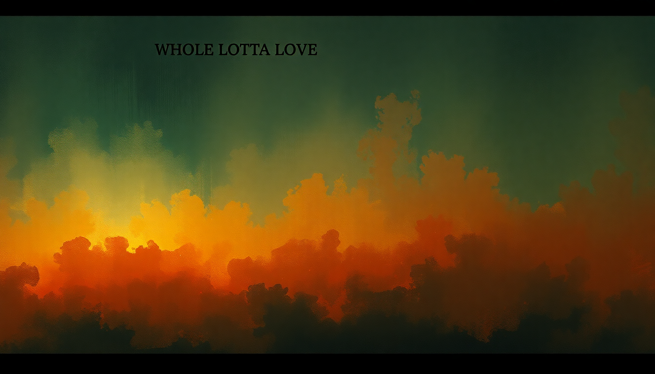 Fan-driven abstract illustration evoking the emotional arc of Whole Lotta Love by Led Zeppelin