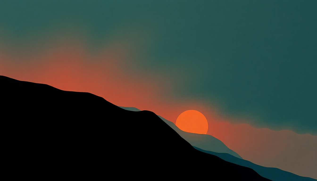 Fan-driven abstract illustration evoking the emotional arc of Why I Don't Know by Lyle Lovett