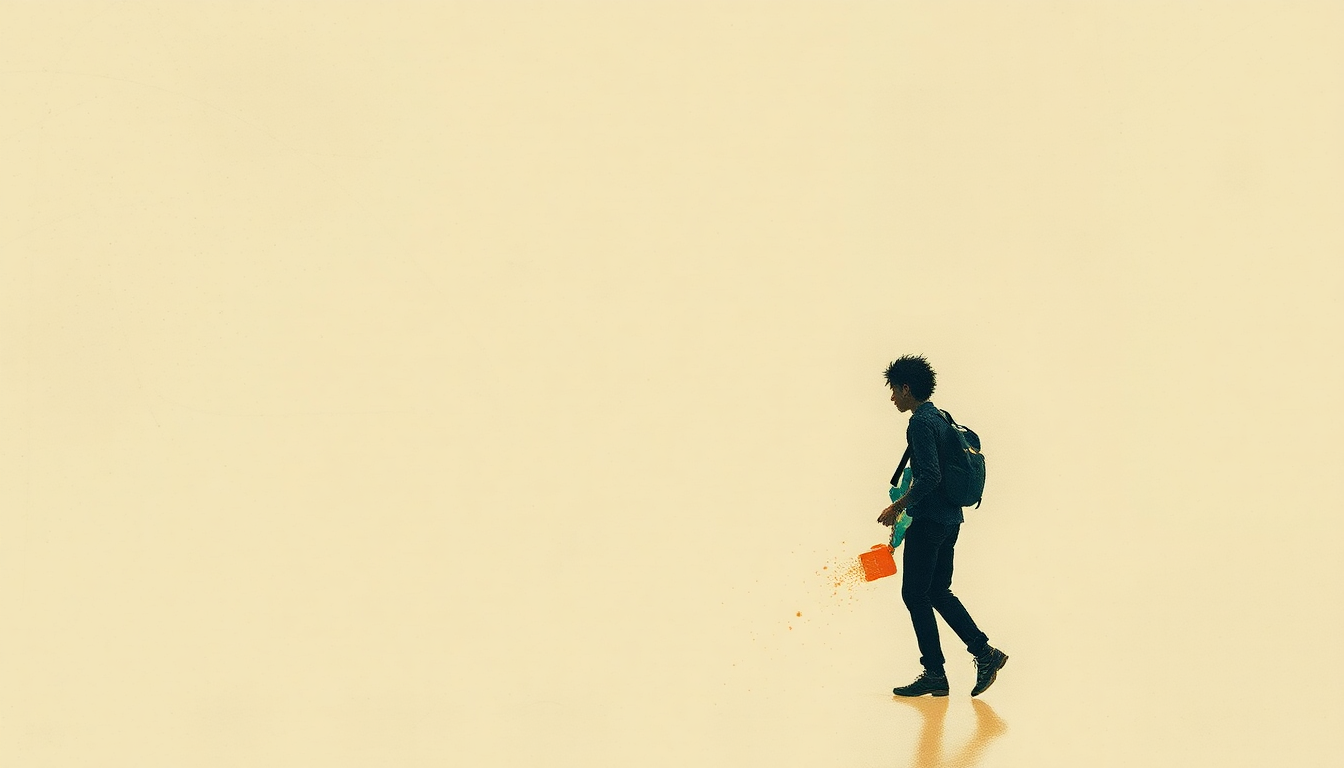 Fan-driven abstract illustration evoking the emotional arc of Wild Child by The Black Keys