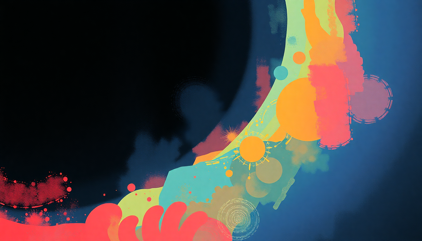 Fan-driven abstract illustration evoking the emotional arc of Wild Wild Life by Talking Heads