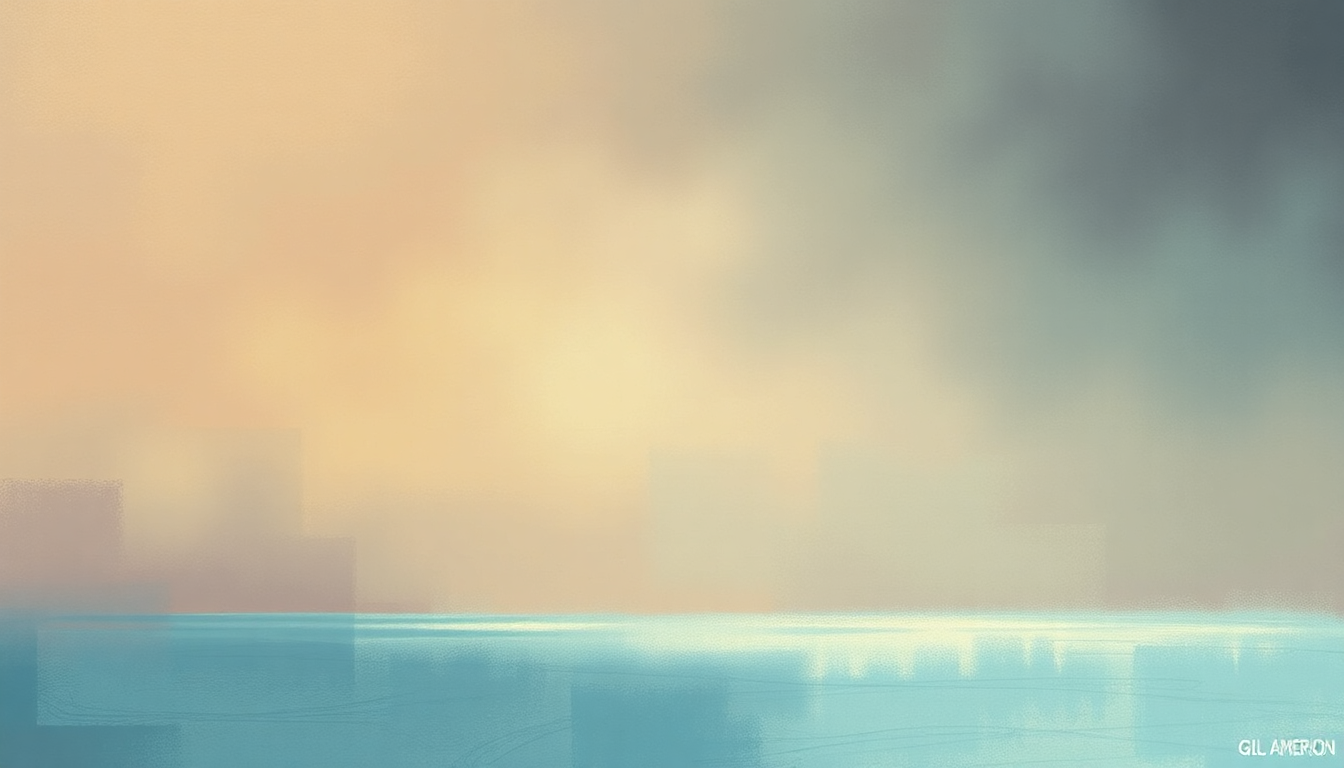 Fan-driven abstract illustration evoking the emotional arc of Winter in America by Gil Scott-Heron