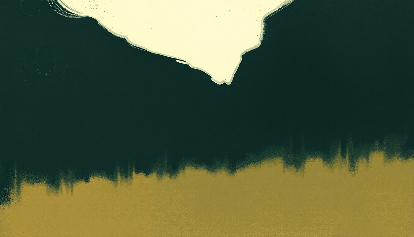 Fan-driven abstract illustration evoking the emotional arc of Withered and Died by Richard Thompson