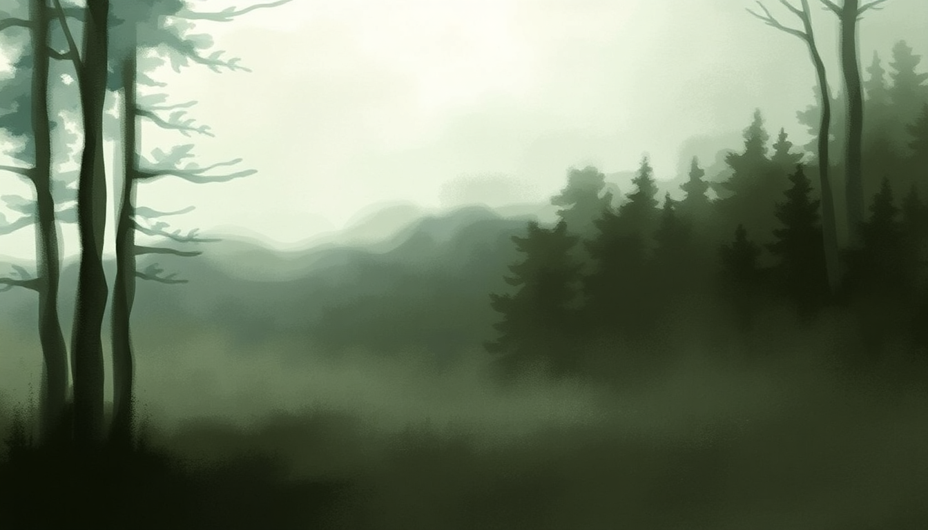 Fan-driven abstract illustration evoking the emotional arc of Woods by Bon Iver