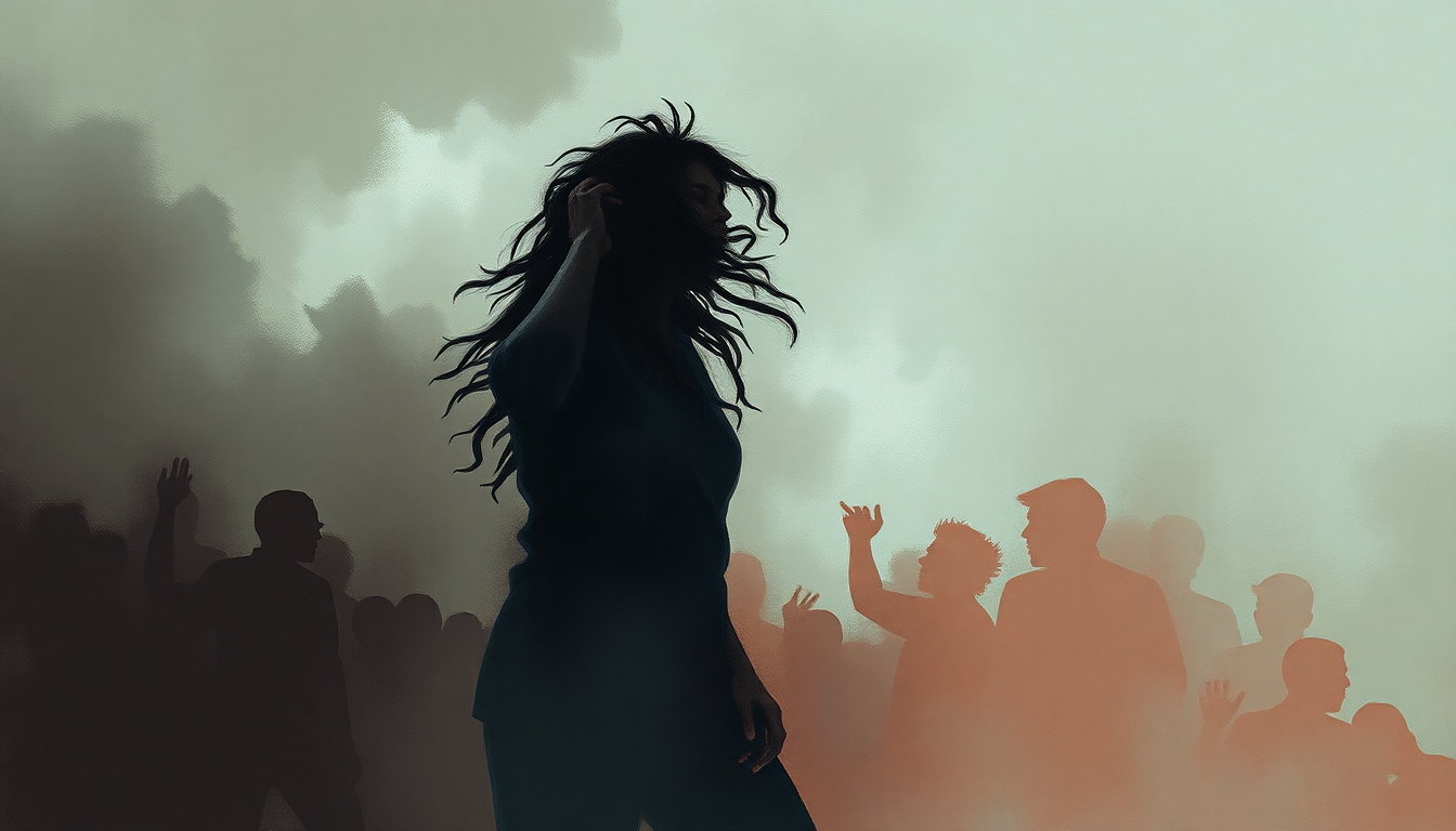 Fan-driven abstract illustration evoking the emotional arc of Work It by Missy Elliott
