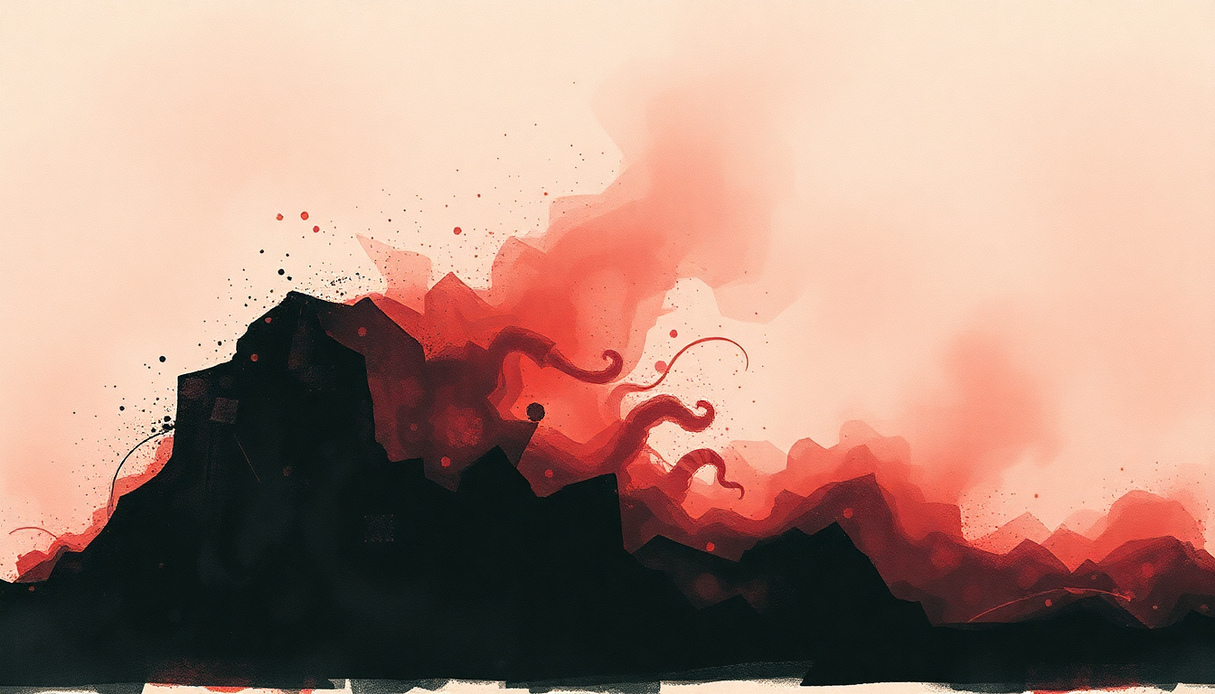 Fan-driven abstract illustration evoking the emotional arc of Worms of the Senses by Refused