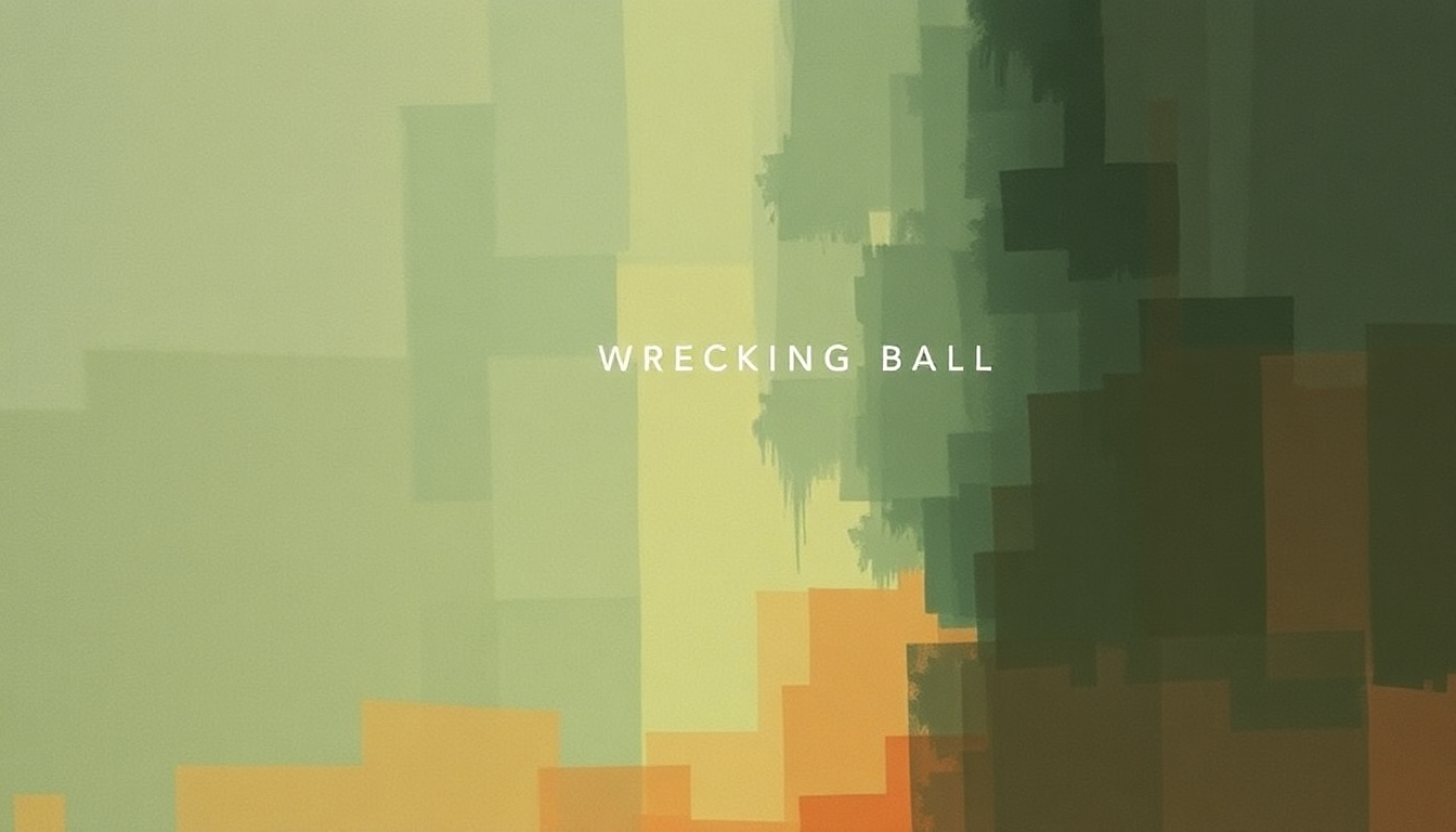Fan-driven abstract illustration evoking the emotional arc of Wrecking Ball by Emmylou Harris