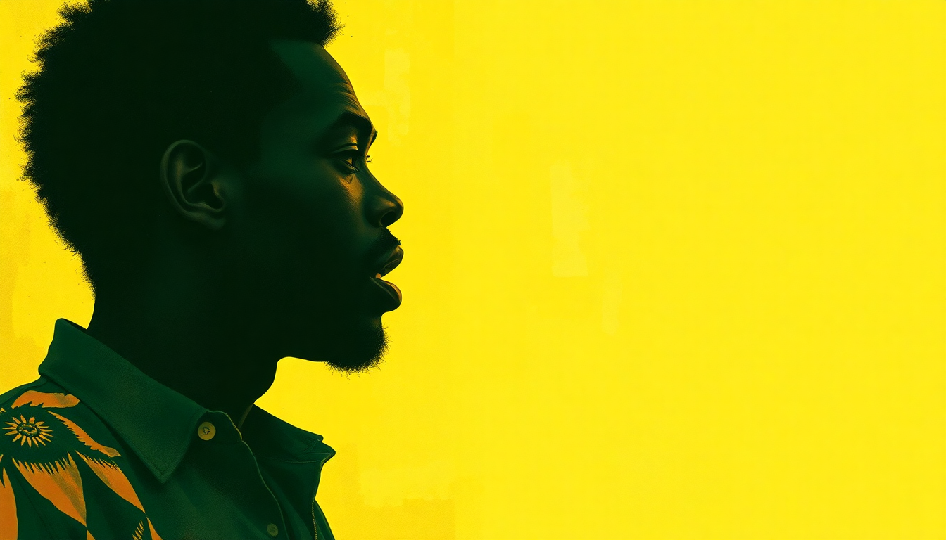 Fan-driven abstract illustration evoking the emotional arc of Yellow Fever by Fela Kuti