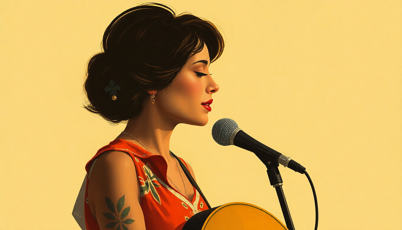 Fan-driven abstract illustration evoking the emotional arc of You Ain't Woman Enough (To Take My Man) by Loretta Lynn