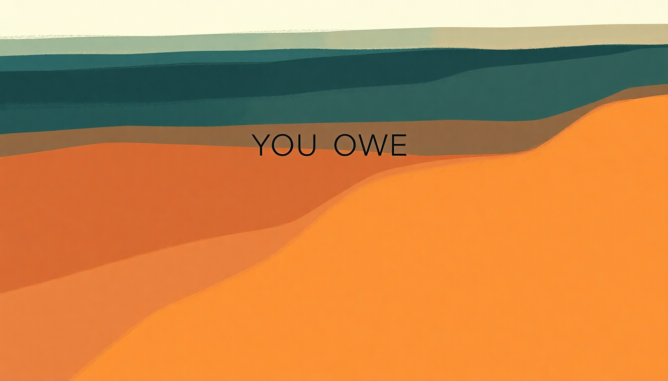 Fan-driven abstract illustration evoking the emotional arc of You Owe Me by The Chainsmokers