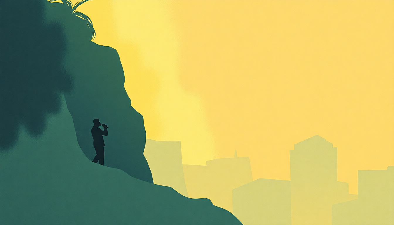 Fan-driven abstract illustration evoking the emotional arc of You're Still a Young Man by Tower of Power