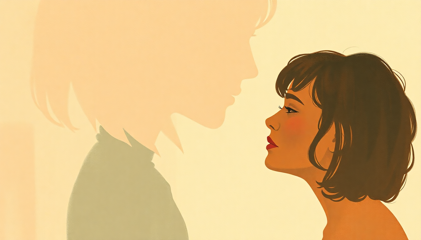 Fan-driven abstract illustration evoking the emotional arc of You're a Big Girl Now by Bob Dylan