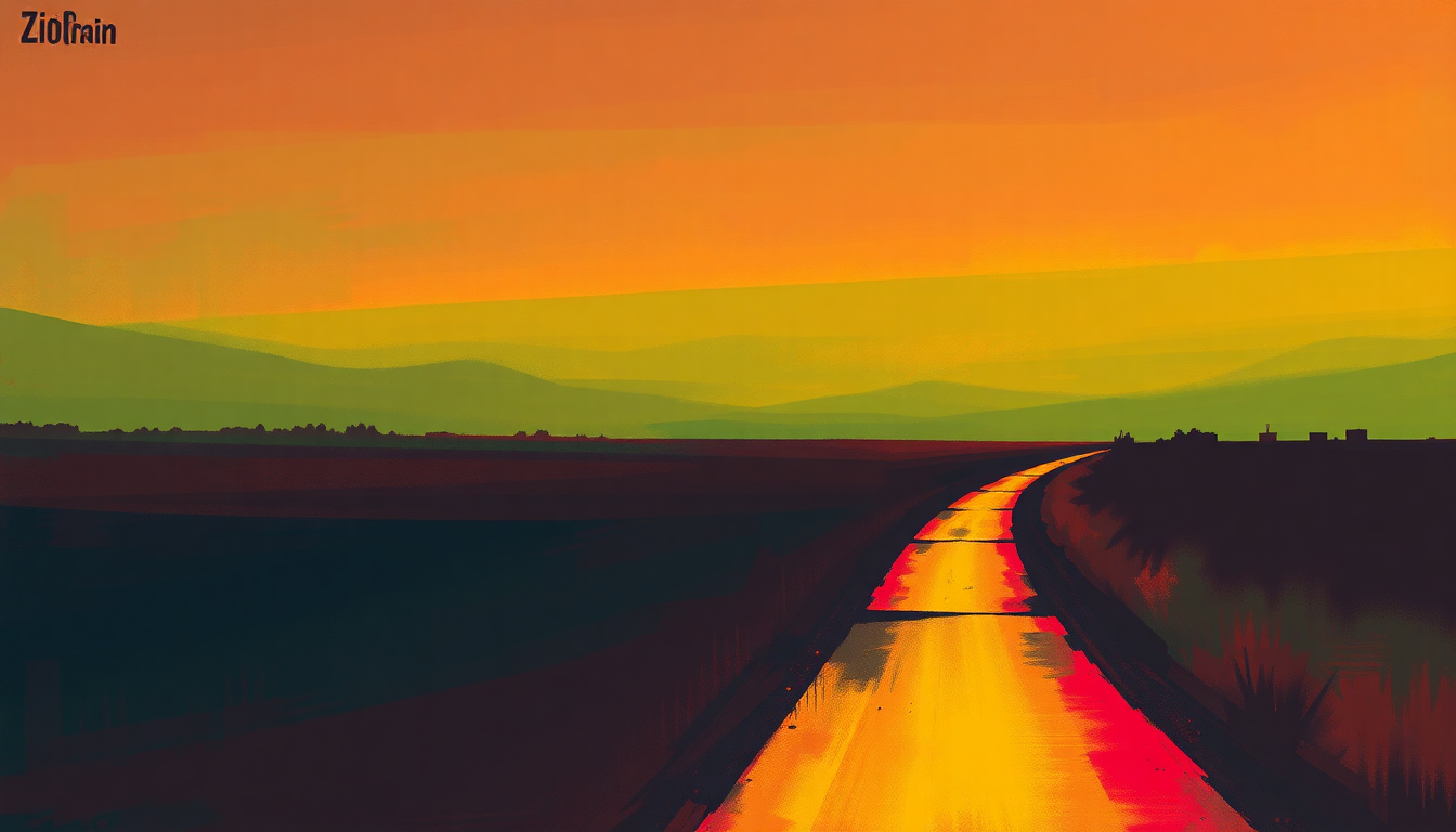 Fan-driven abstract illustration evoking the emotional arc of Zion Train by Bob Marley & The Wailers