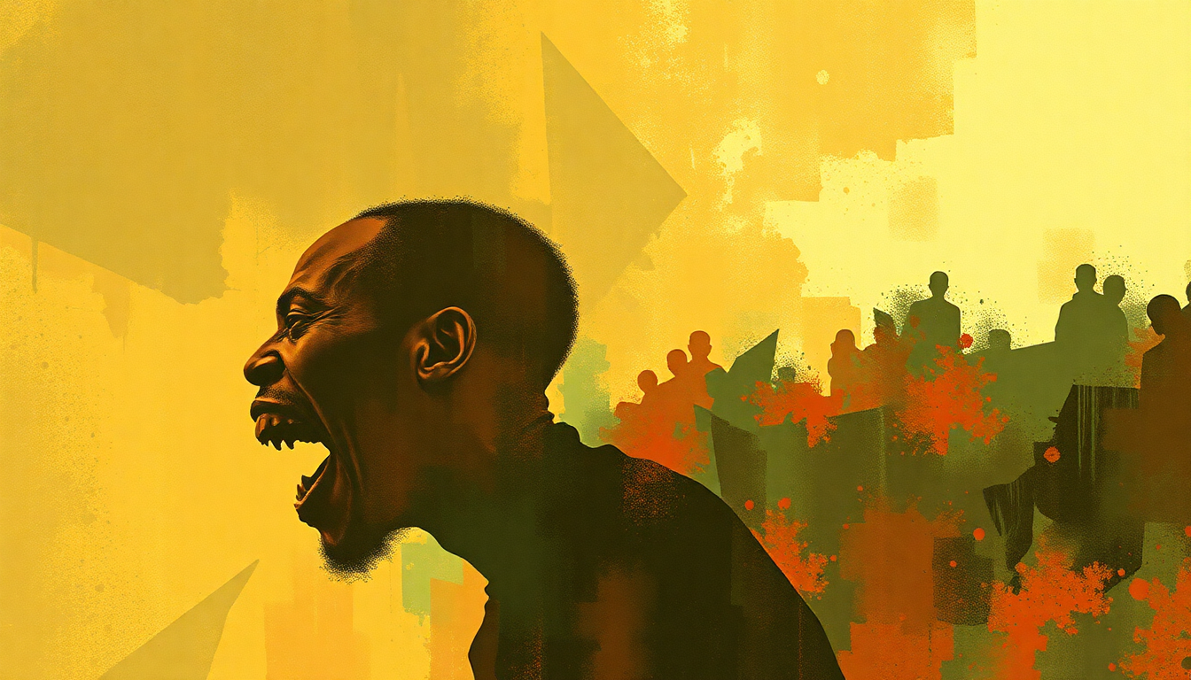 Fan-driven abstract illustration evoking the emotional arc of Zombie by Fela Kuti